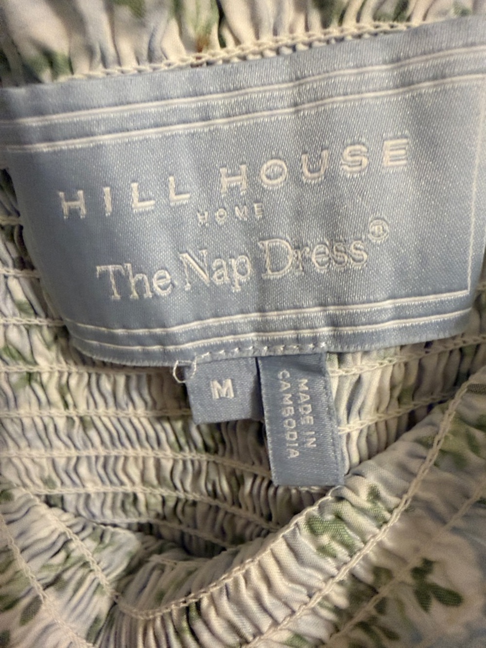 Hill House Light Blue Floral Smocked Nap Dress - Picture 2 of 4